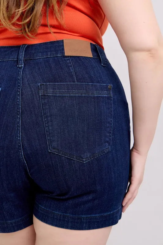 Judy Blue Full Size High Waist Denim Shorts Plus Size - Pretty Petty Co