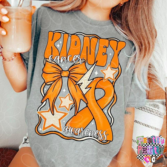 Kidney Cancer Awareness Shirt | Ribbon Graphic Tee | Support Awareness T-Shirt