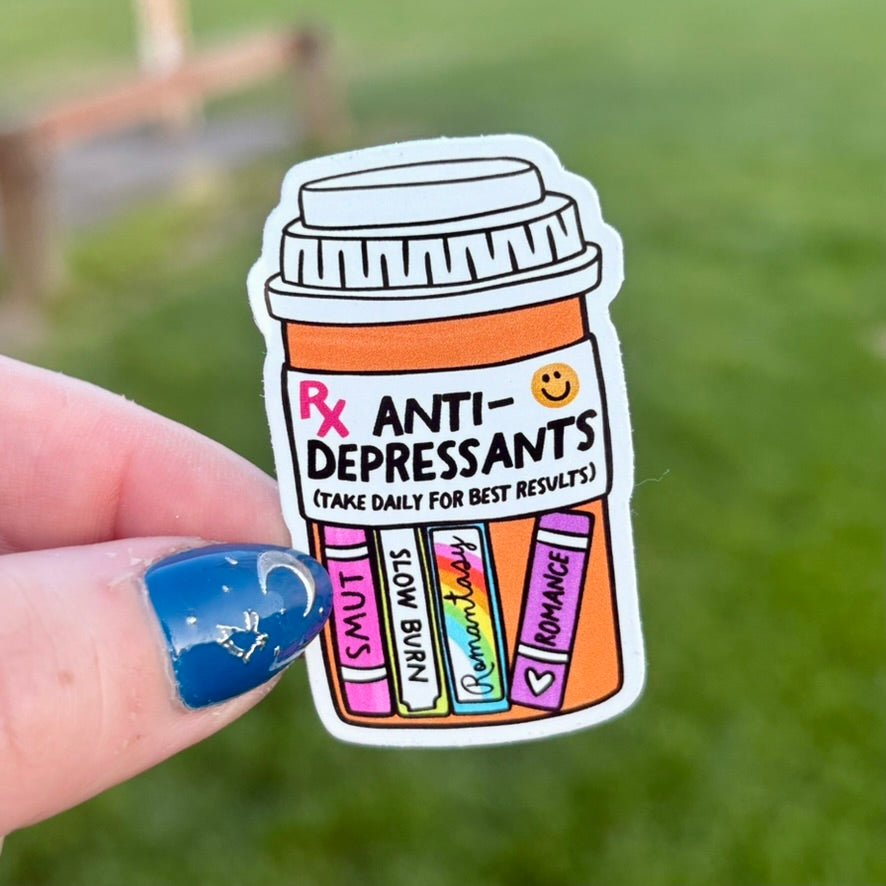 Bookish Antidepressants Sticker - Pretty Petty Co