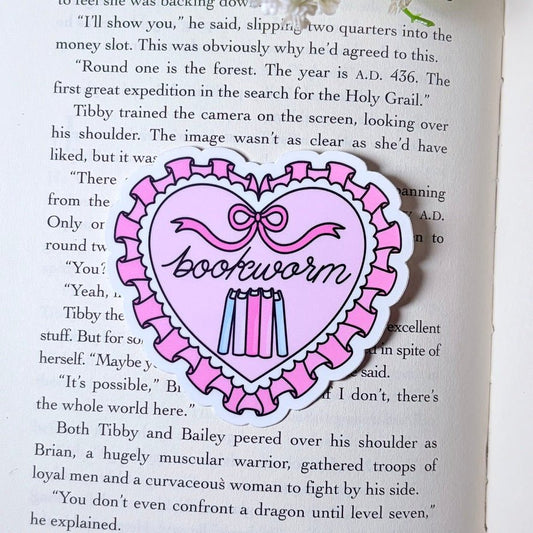 Bookworm Heart 3-inch Matte Sticker