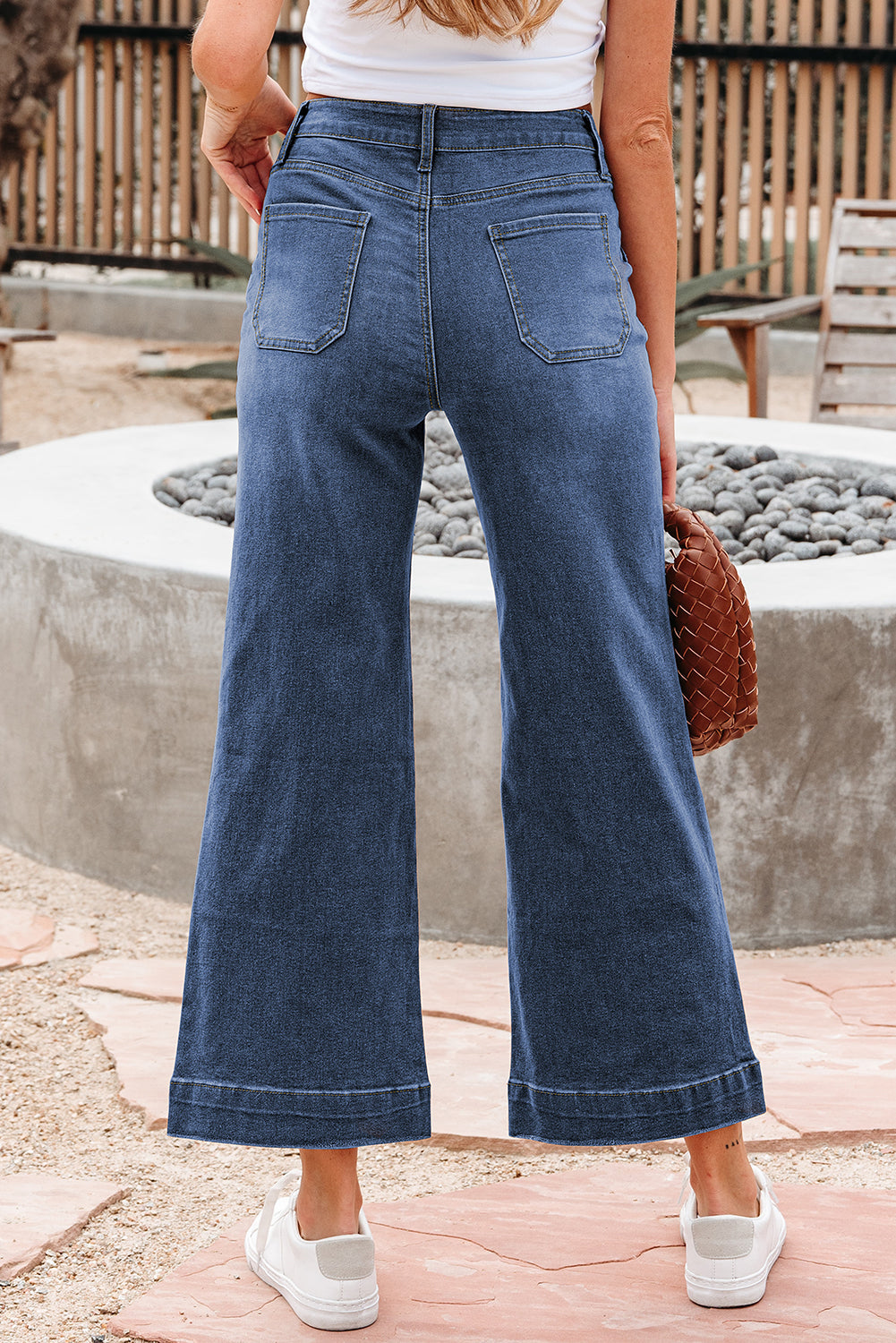 Breen Cropped High Rise Wide Leg Jeans - Pretty Petty Co
