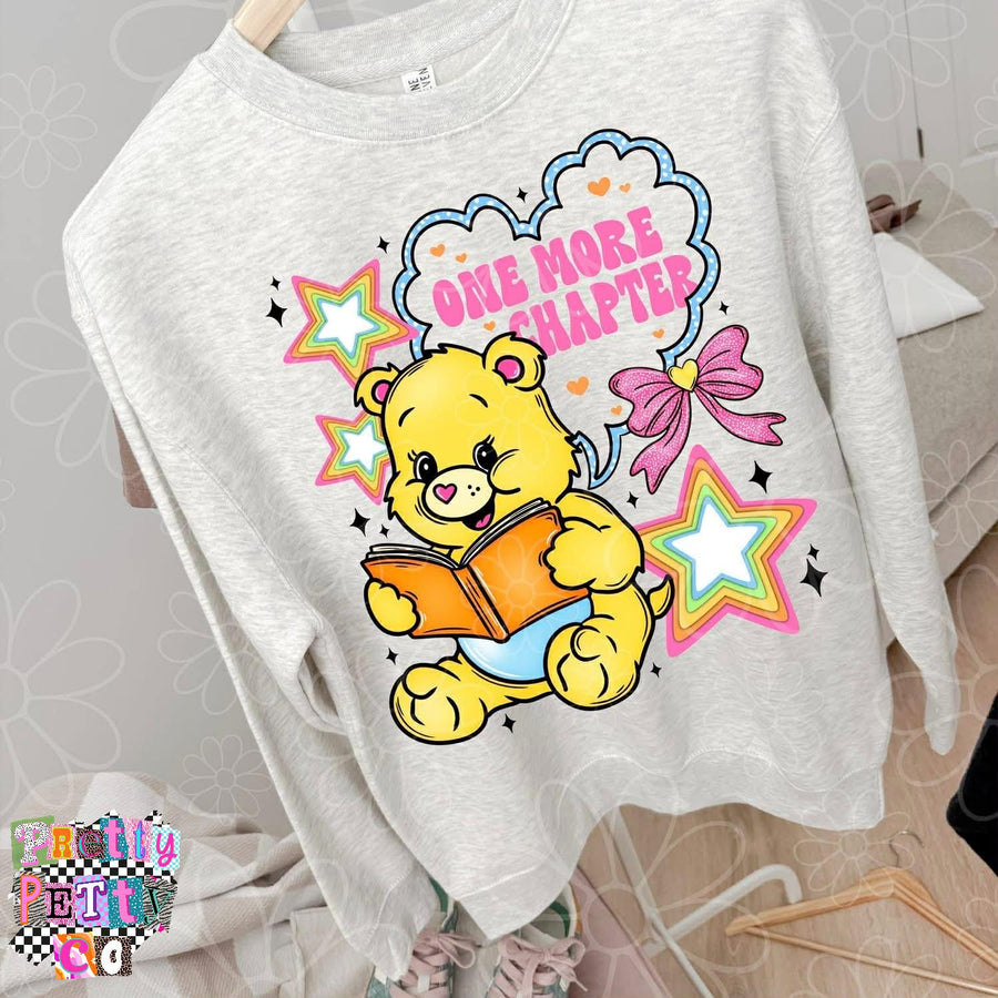 Retro Cartoon Bear Tee | “One More Chapter” Funny Sarcastic Graphic Shirt - Pretty Petty Co