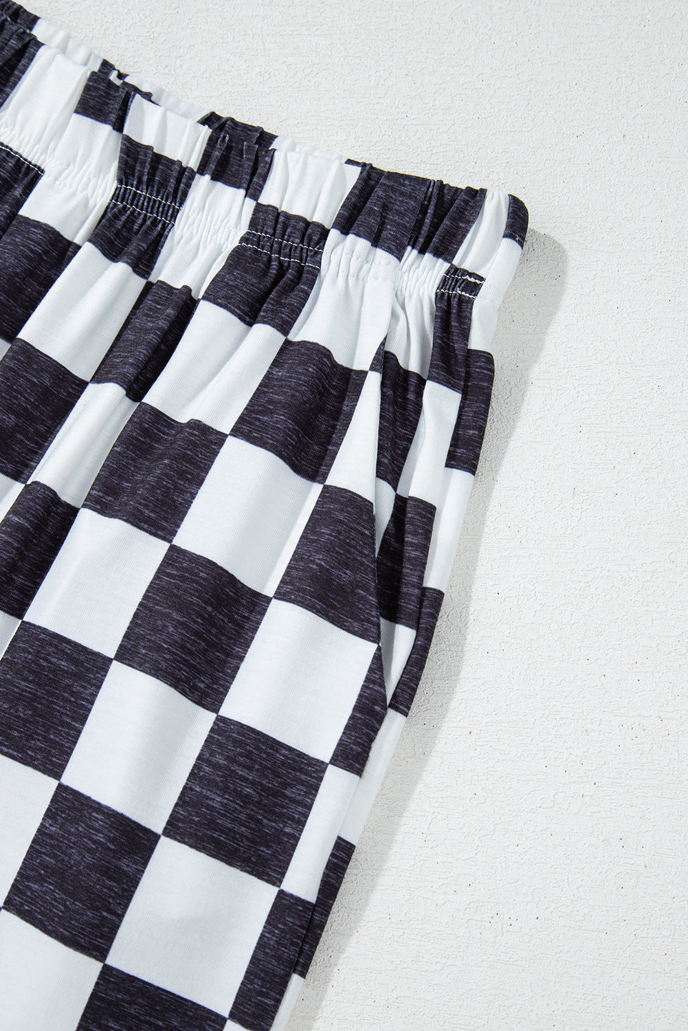Green Checkered Print High Waist Wide Leg Pants - Pretty Petty Co
