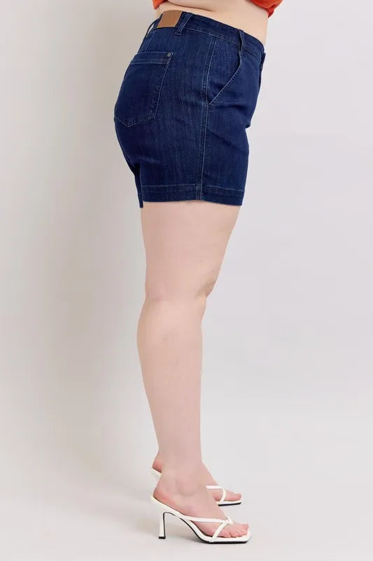 Judy Blue Full Size High Waist Denim Shorts Plus Size - Pretty Petty Co