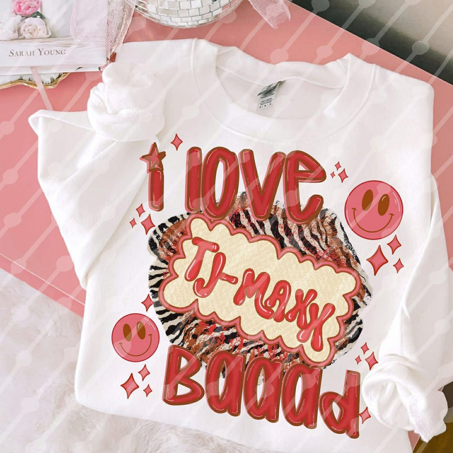 Funny Retail Graphic Tank | I Love TJ Maxx Baaaad Shirt | Trendy Boutique Humor Tank Top - Pretty Petty Co