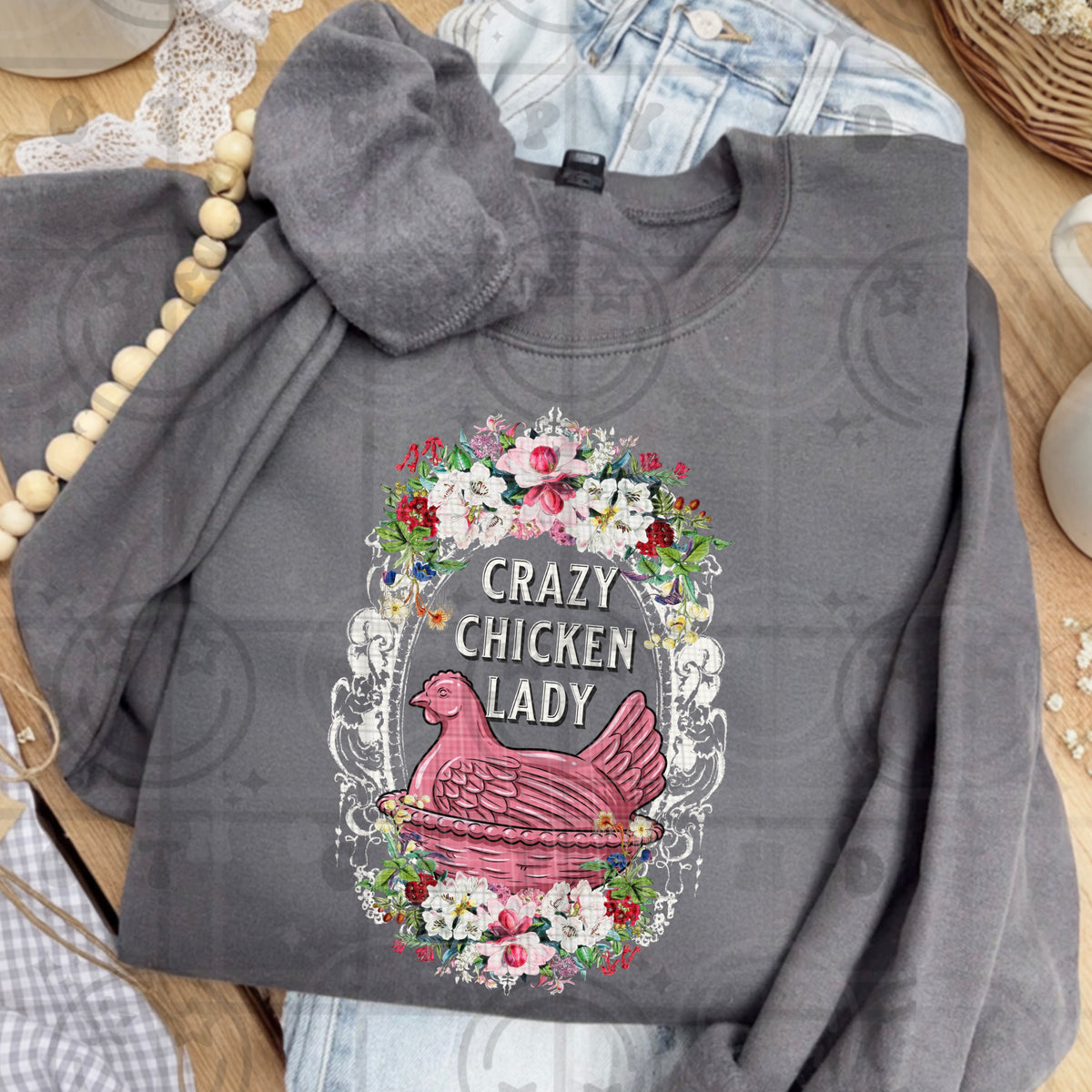 Crazy Chicken Lady Shirt | Funny Chicken Mom Graphic Tee | Farm Life Shirt | Backyard Chicken Lover Apparel | Country Humor Tee