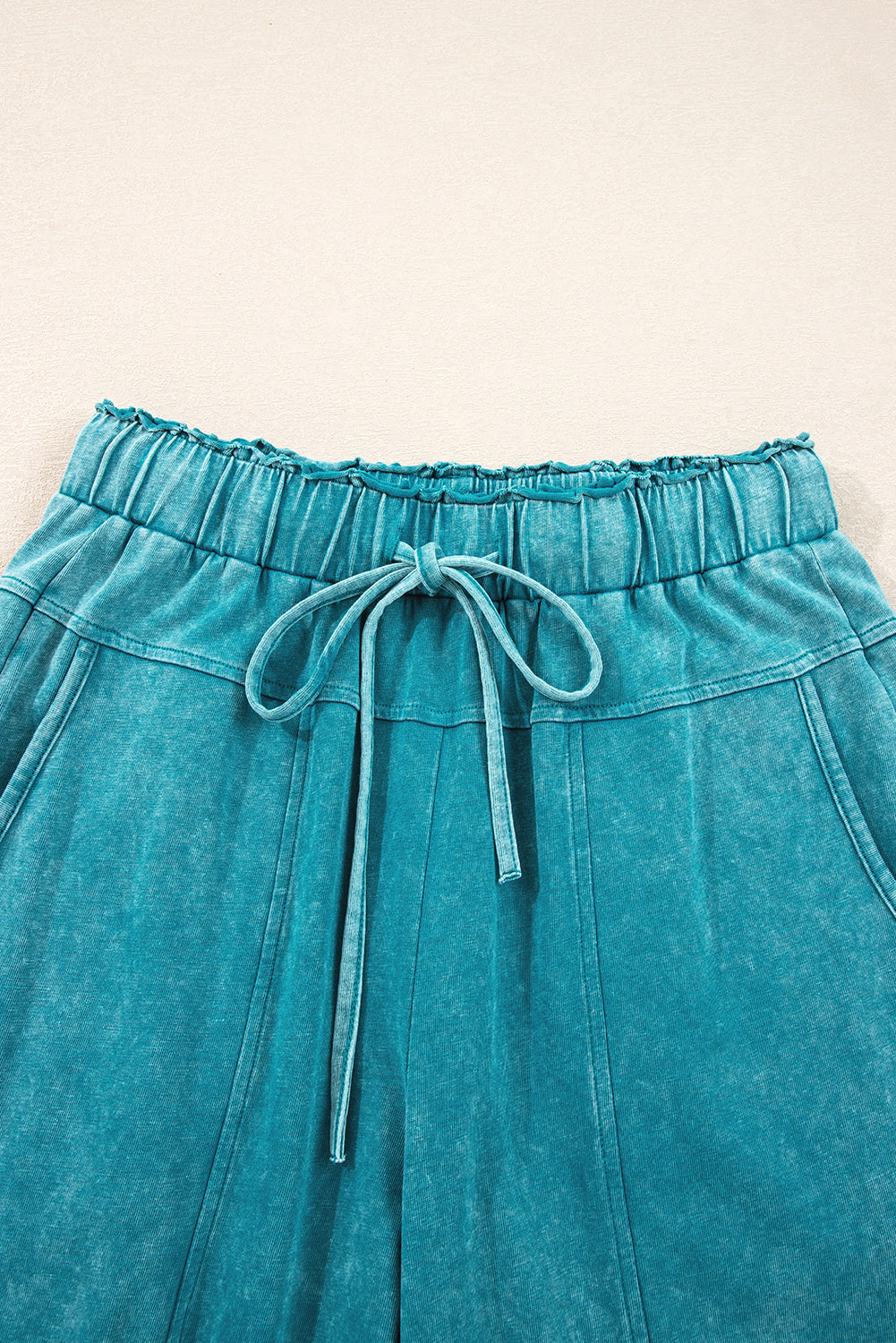 Wild Ginger  Mineral Wash Knot High Waist Raw Hem Pants - Pretty Petty Co