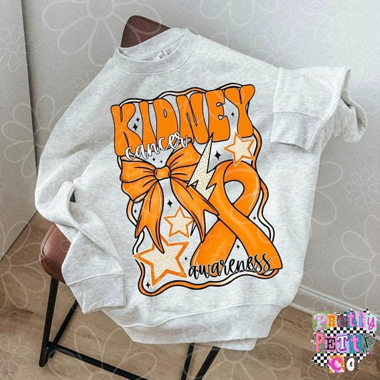 Kidney Cancer Awareness Shirt | Ribbon Graphic Tee | Support Awareness T-Shirt