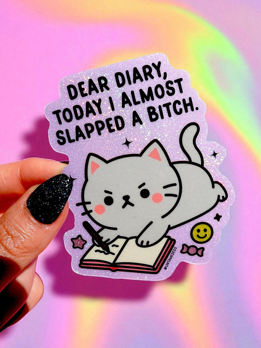 Dear Diary Angry Kitty Sticker - Pretty Petty Co