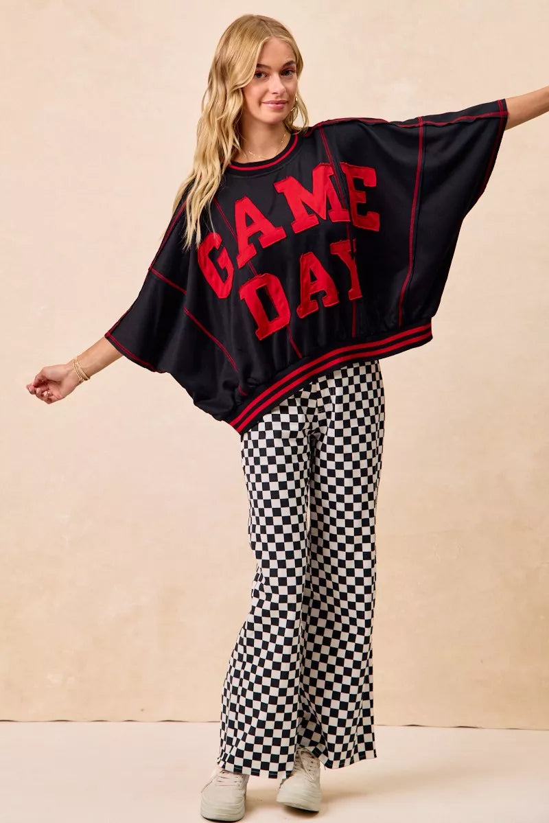 BiBi Gameday Theme Checkered Printed Pants - Pretty Petty Co