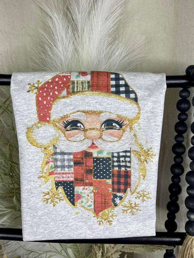 Santa with Pattern Beard (Gildan Tee)