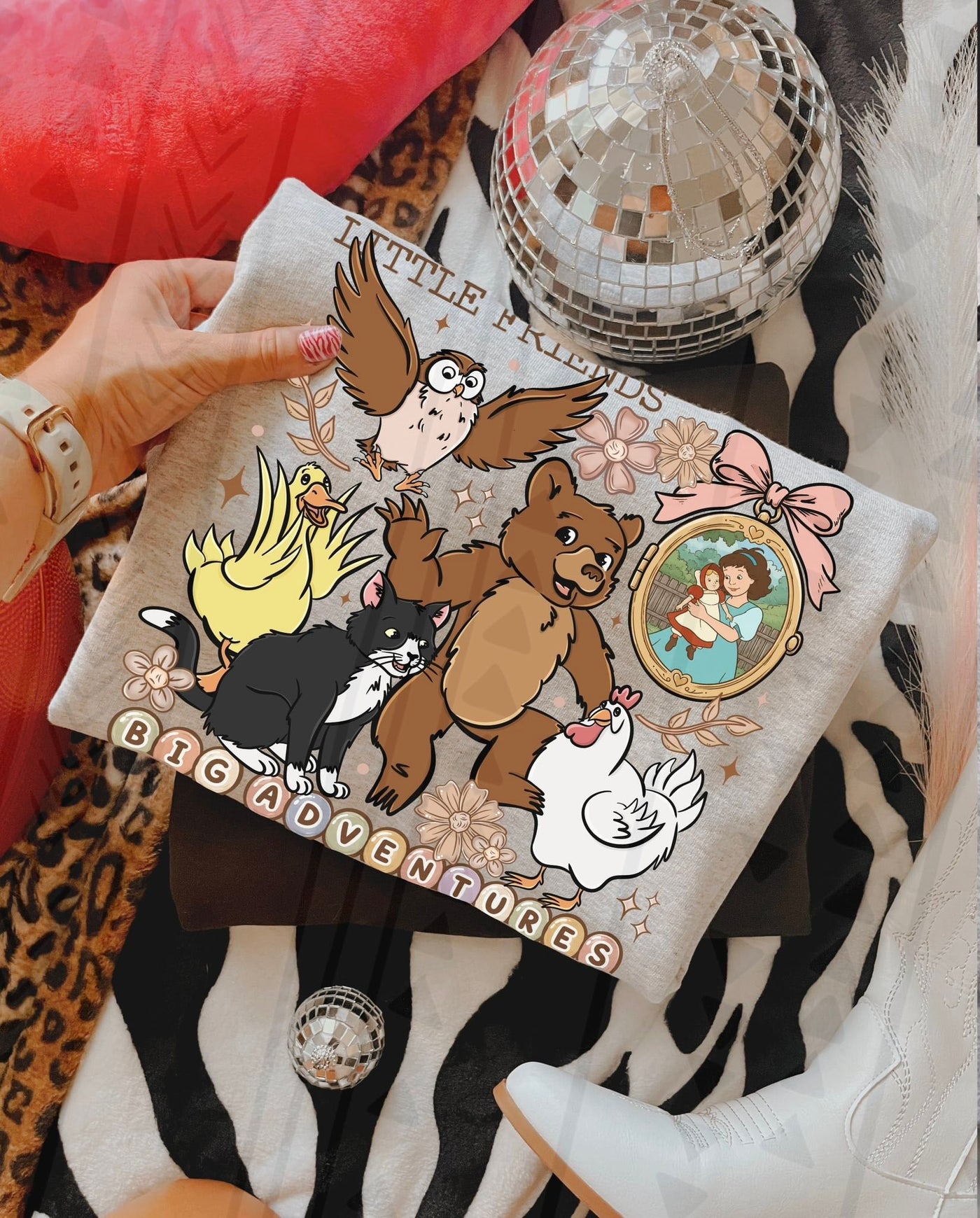 Little Friends Big Adventures Graphic Tee | Cute Bear & Friends Kids Shirt | Woodland Friendship T-Shirt