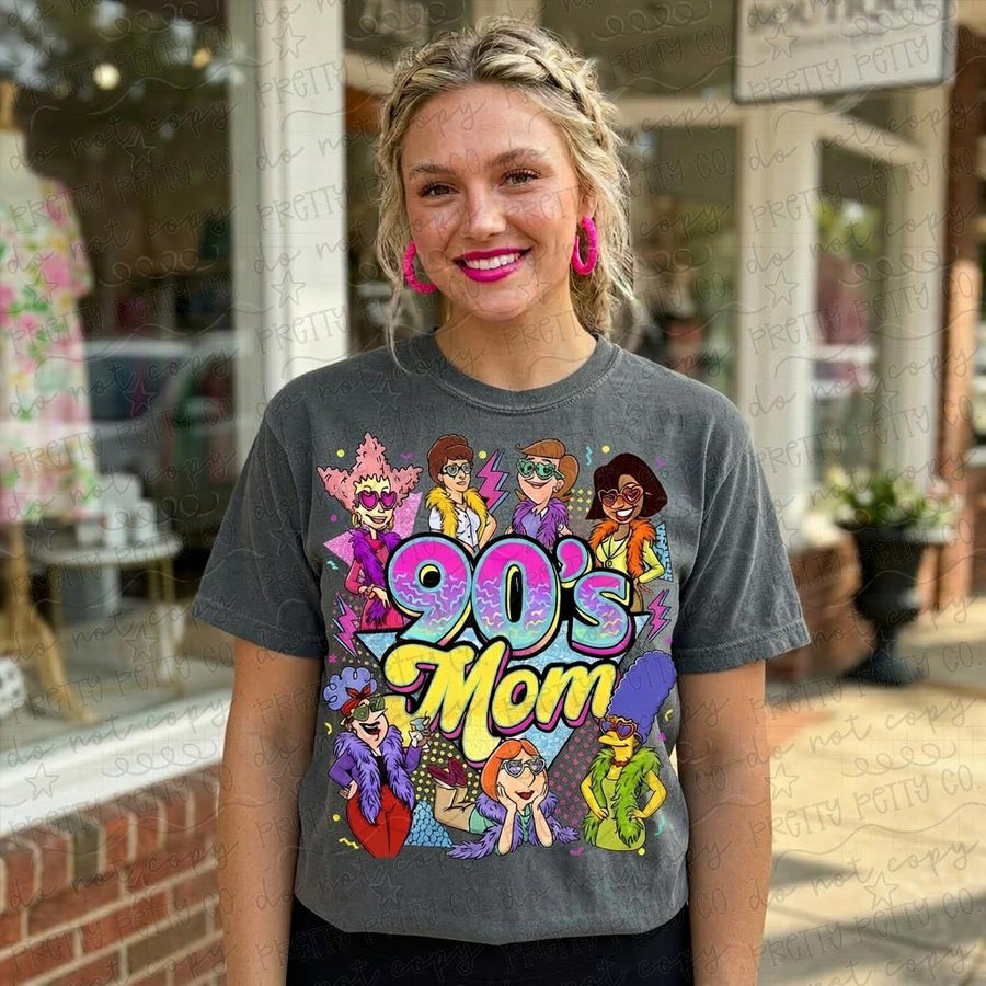 90s Mom Shirt Comfort Colors Vintage Graphic Tee Retro Cartoon Mama Shirt Nostalgic Mom Tee Gift for Mom - Pretty Petty Co