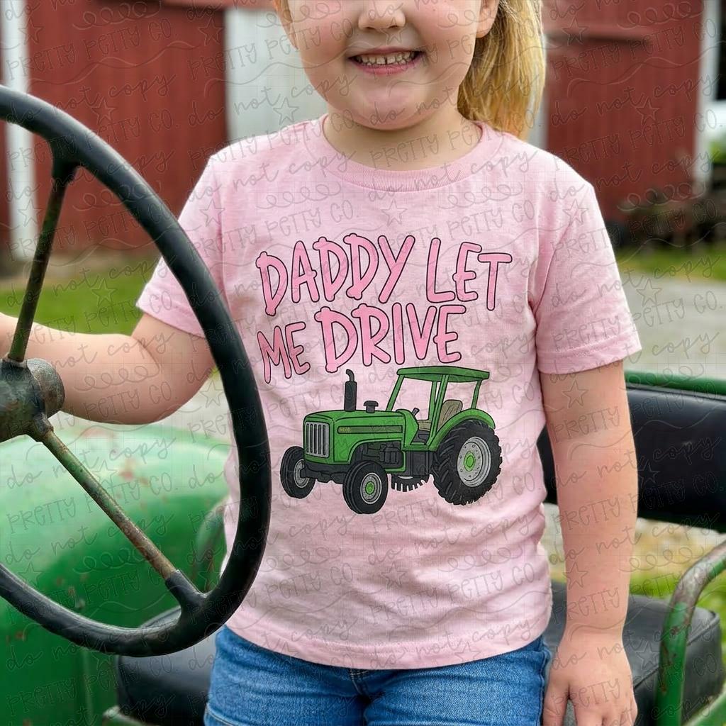 Daddy Let Me Drive Tractor Shirt, Farm Life Tee, Country Kids Graphic T Shirt - Pretty Petty Co