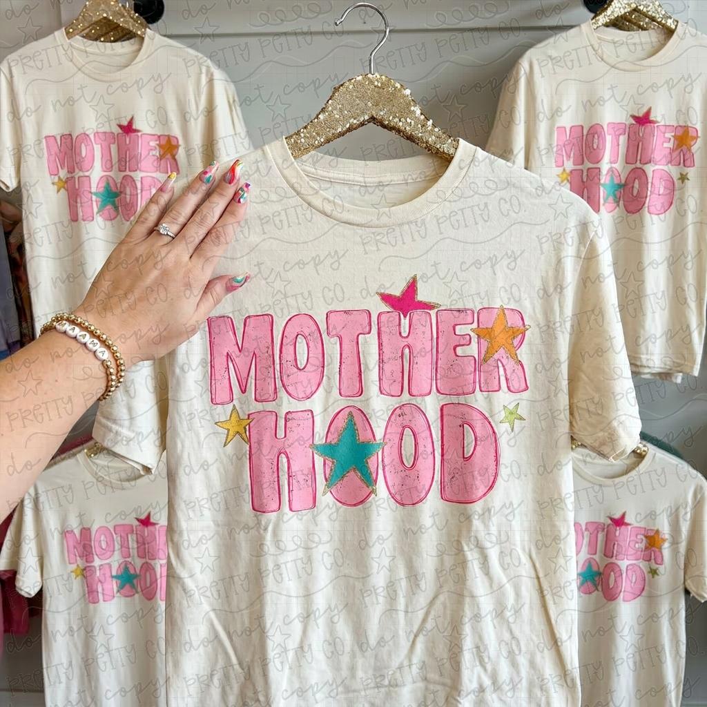 Motherhood Graphic Tee – Comfort Colors Mom Shirt, Minimalist Mama Life T-Shirt - Pretty Petty Co