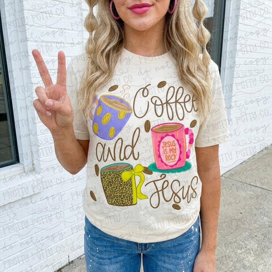Christian Shirt for Women | Coffee and Jesus Shirt | Christian Graphic Tee
