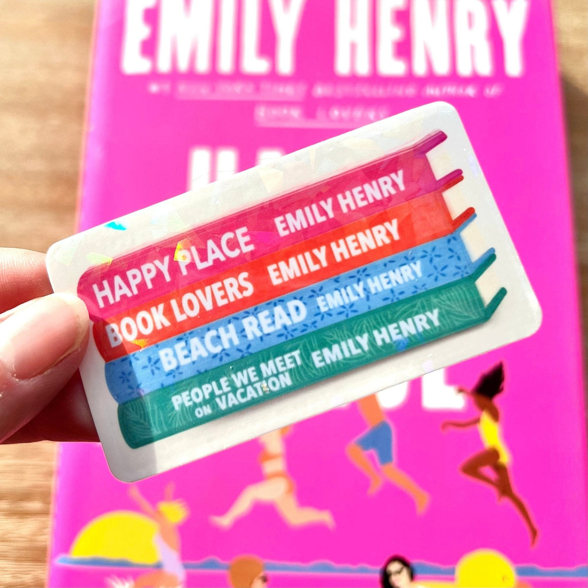 Emily Henry Bookstack Sticker - Pretty Petty Co