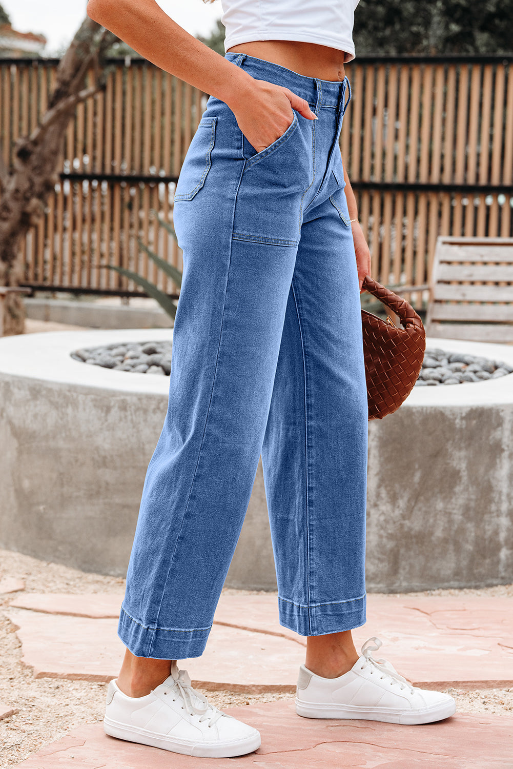 Breen Cropped High Rise Wide Leg Jeans - Pretty Petty Co