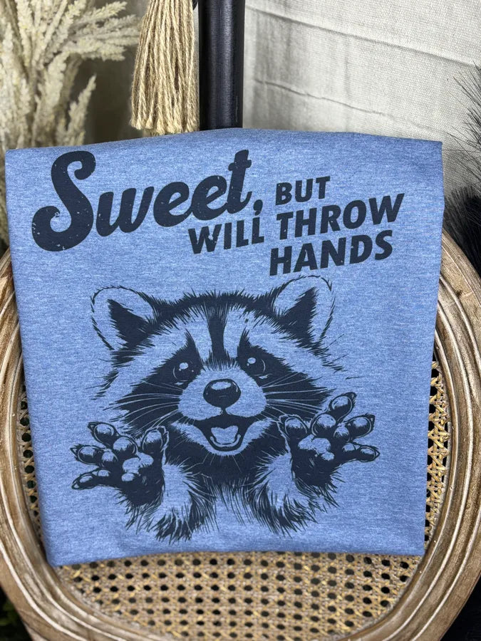Sweet but will throw hands (Gildan Softystyle Tee) - Pretty Petty Co