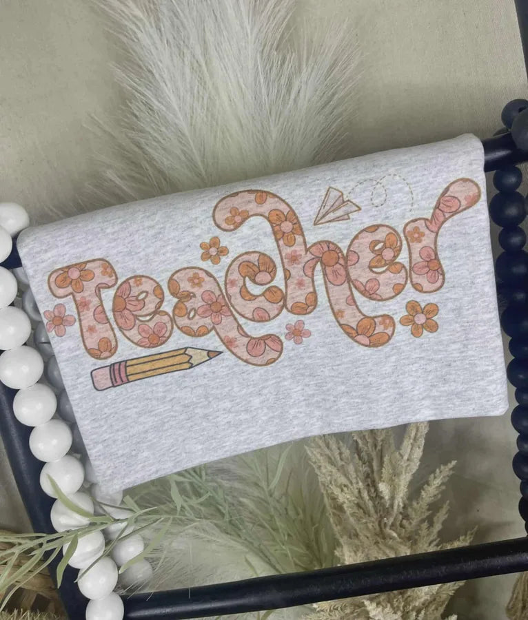 Teacher floral (Gildan Tee) - Pretty Petty Co
