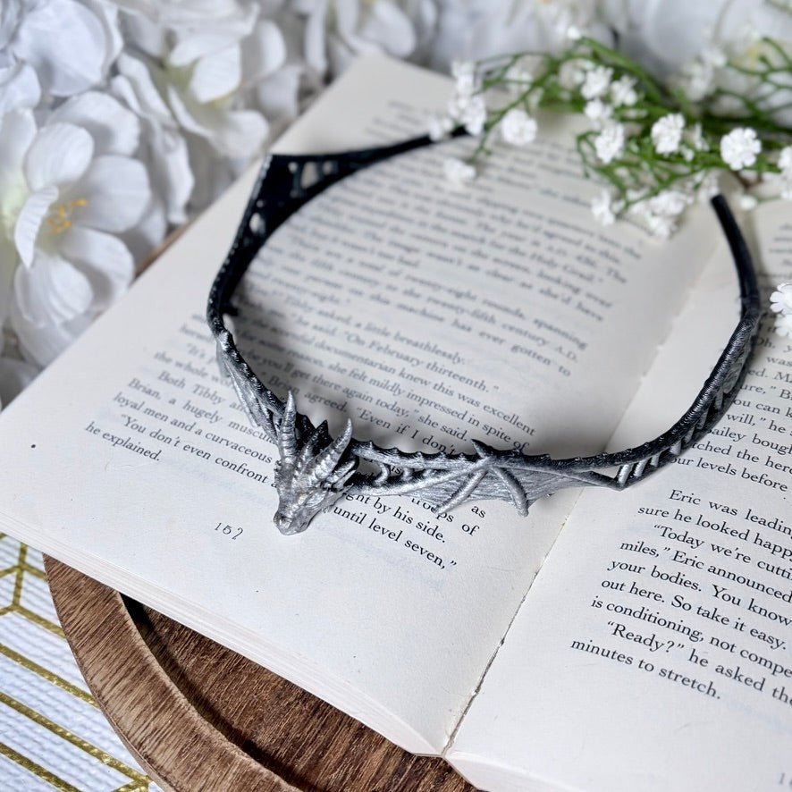 Fantasy dragon crown, 3D printed tiara, lightweight cosplay accessory for adults - Pretty Petty Co