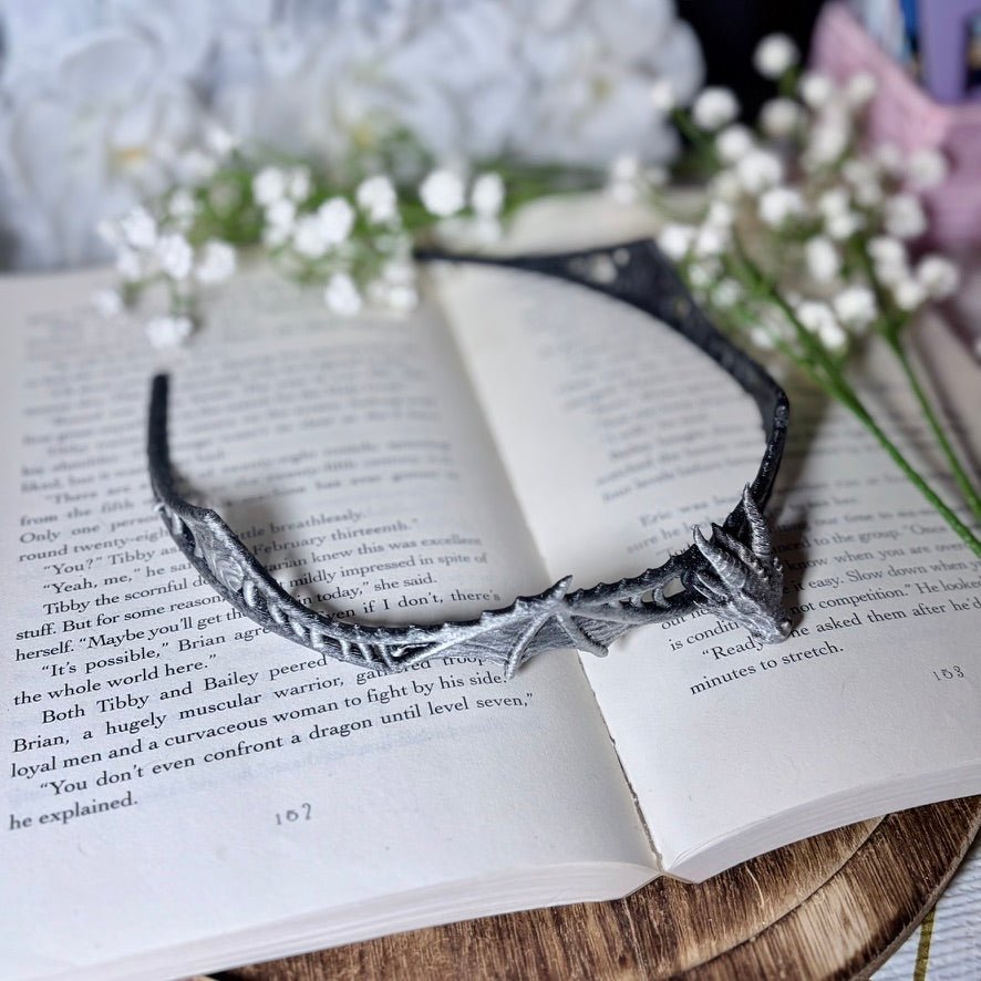 Fantasy dragon crown, 3D printed tiara, lightweight cosplay accessory for adults - Pretty Petty Co