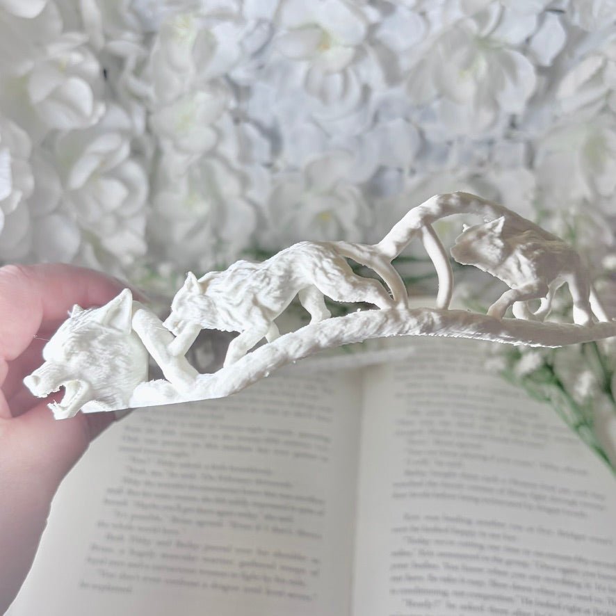 Fantasy Wolf crown, 3D printed tiara, lightweight cosplay accessory for adults - Pretty Petty Co