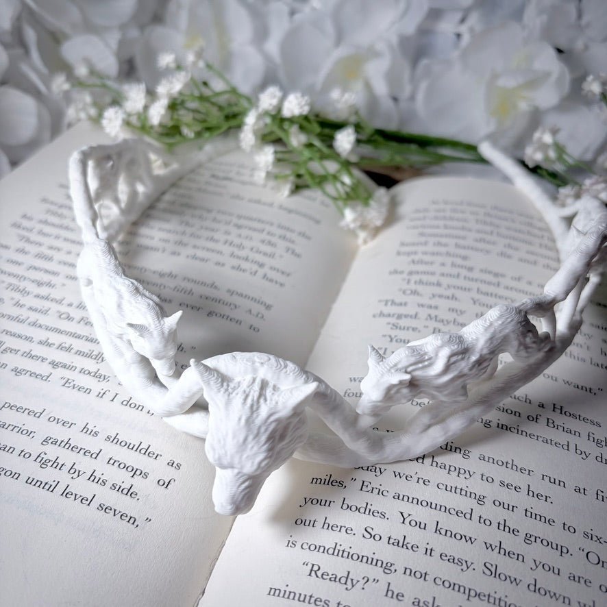 Fantasy Wolf crown, 3D printed tiara, lightweight cosplay accessory for adults - Pretty Petty Co