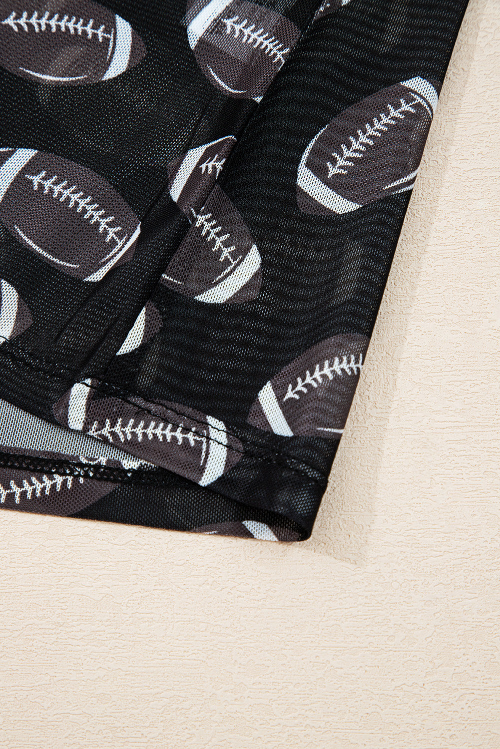 Brown Game Day Football Mesh Sheer Long Sleeve Top - Pretty Petty Co