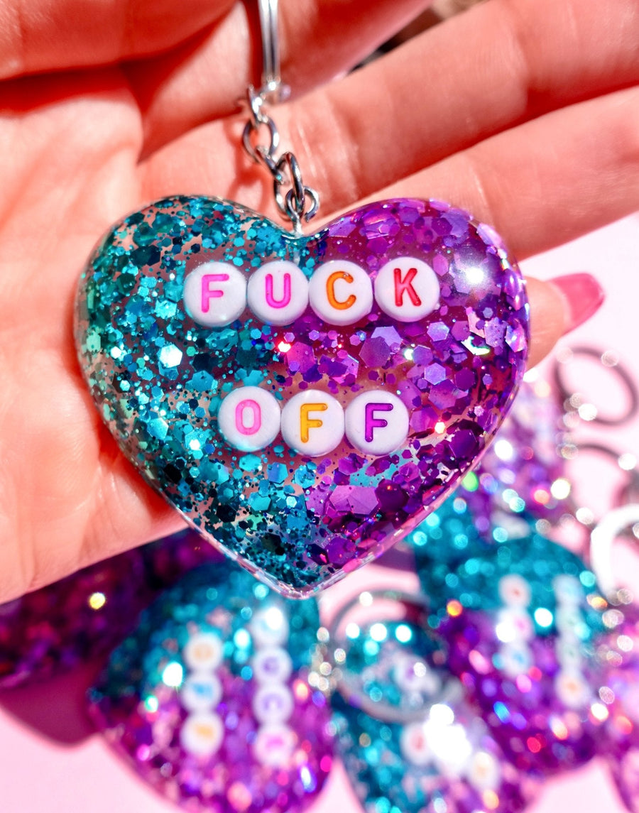 Fuck Off Glitter Keychain - Pretty Petty Co