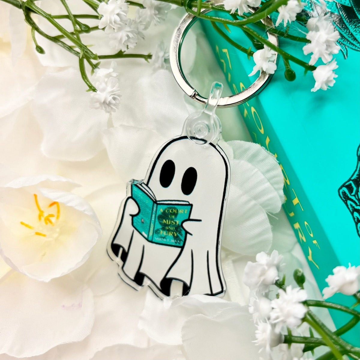 Ghost Reading A Court if Mist and Fury Keychain