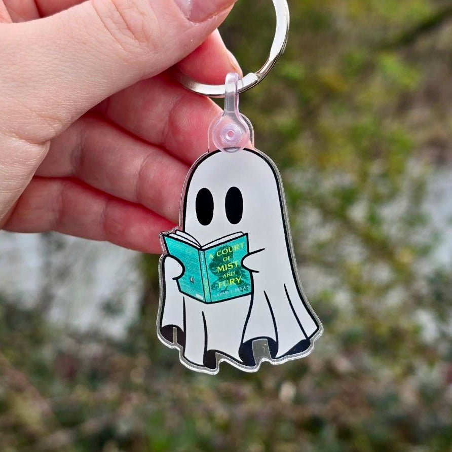 Ghost Reading A Court if Mist and Fury Keychain