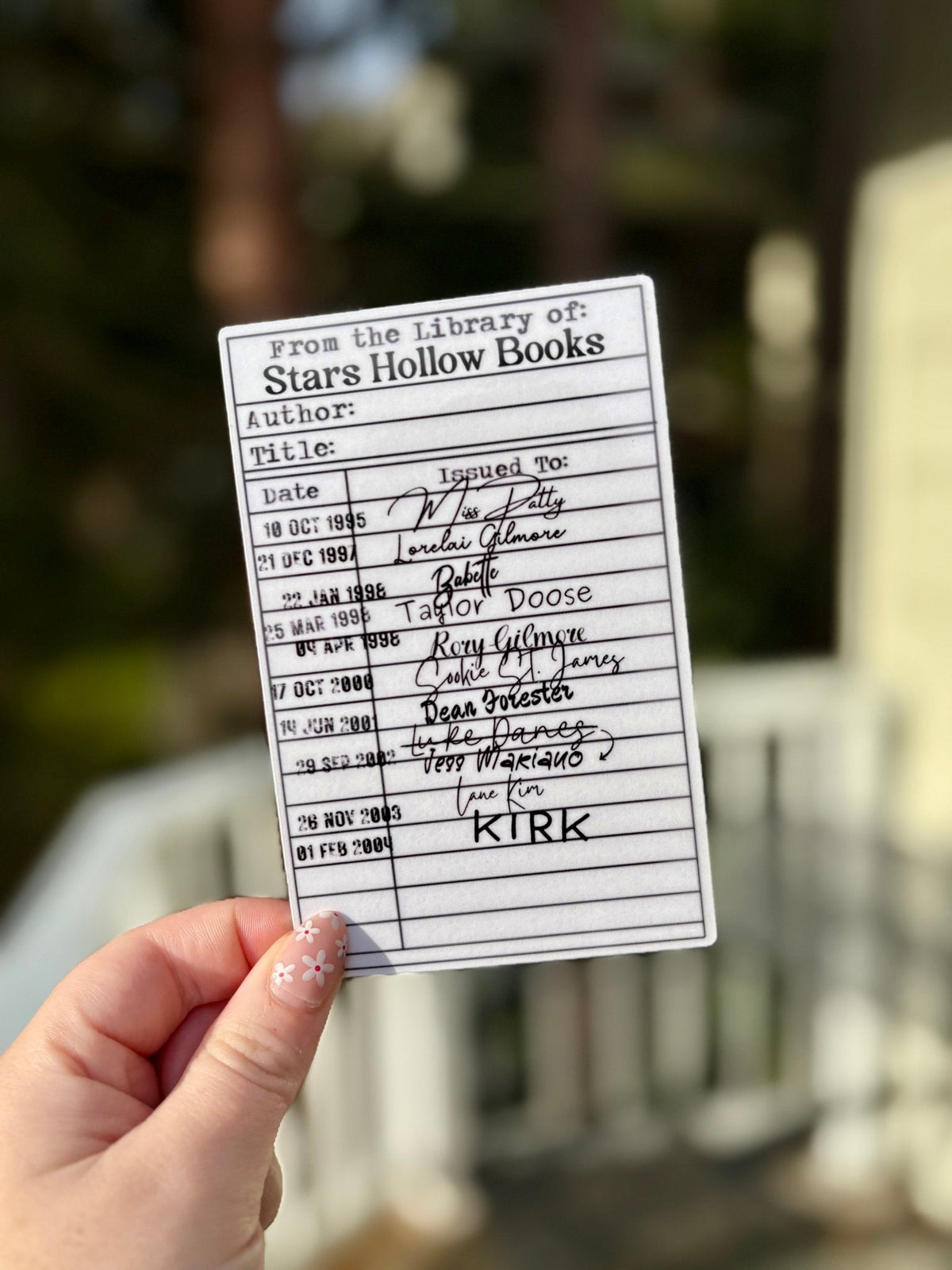 Gilmore Girls Inspired Library Borrow Card Bookmark