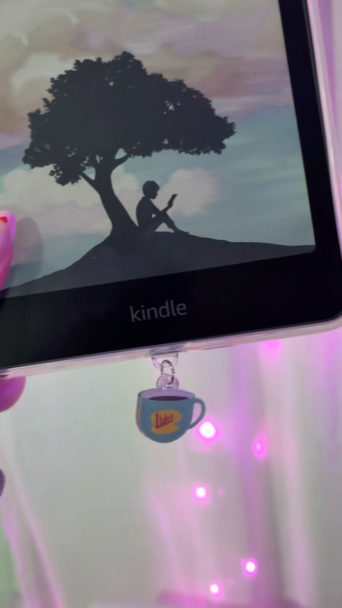 Coffee USB-C Dust Plug, Cup Charm, Hook Clasp, Holographic Finish - Pretty Petty Co