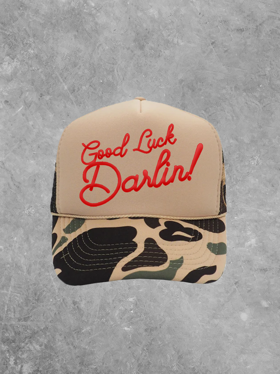 Underground Original Design: Good Luck Darlin!, Puff Western Trucker Hat - Pretty Petty Co