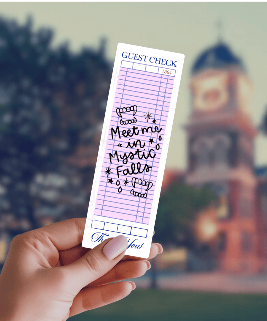 Guest Check Meet Me in Mystic Falls TVD Inspired Bookmark
