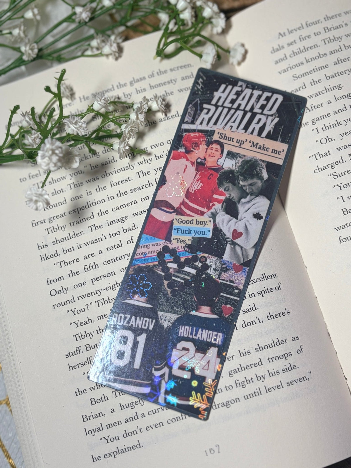 Heated Rivalry Hockey Romance Inspired Collage Bookmark