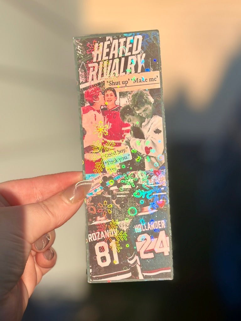 Heated Rivalry Hockey Romance Inspired Collage Bookmark