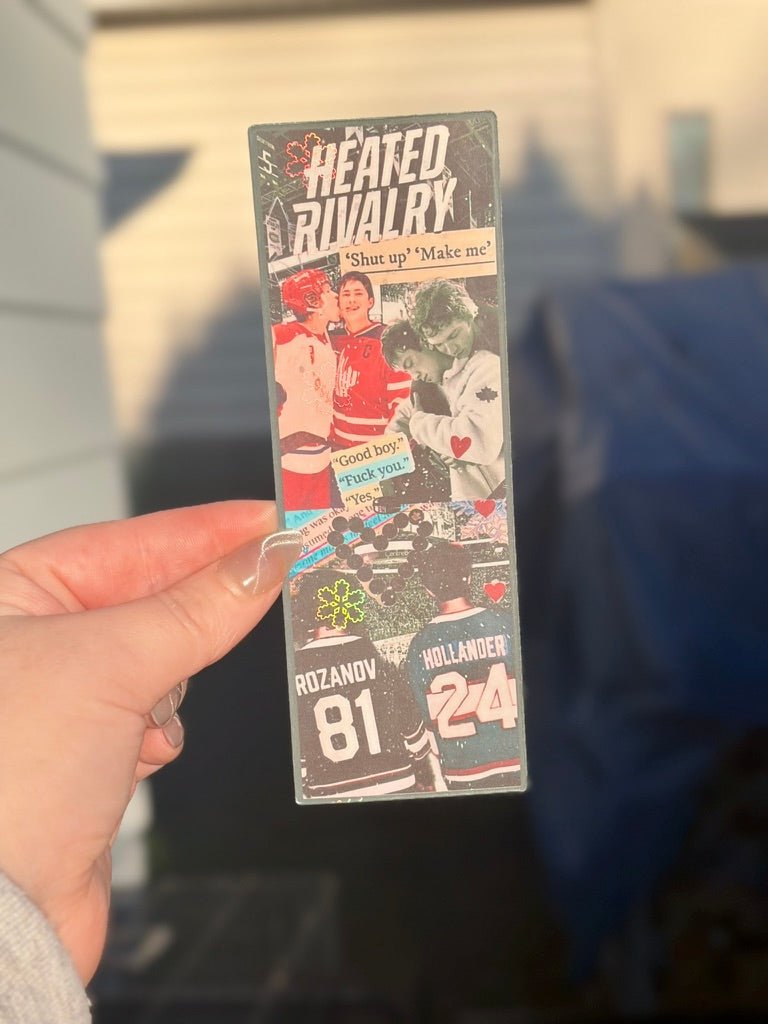 Heated Rivalry Hockey Romance Inspired Collage Bookmark
