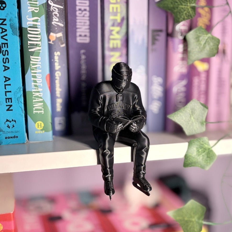 Hockey Player Reading a Book 3d Printed Bookshelf Decor - Pretty Petty Co