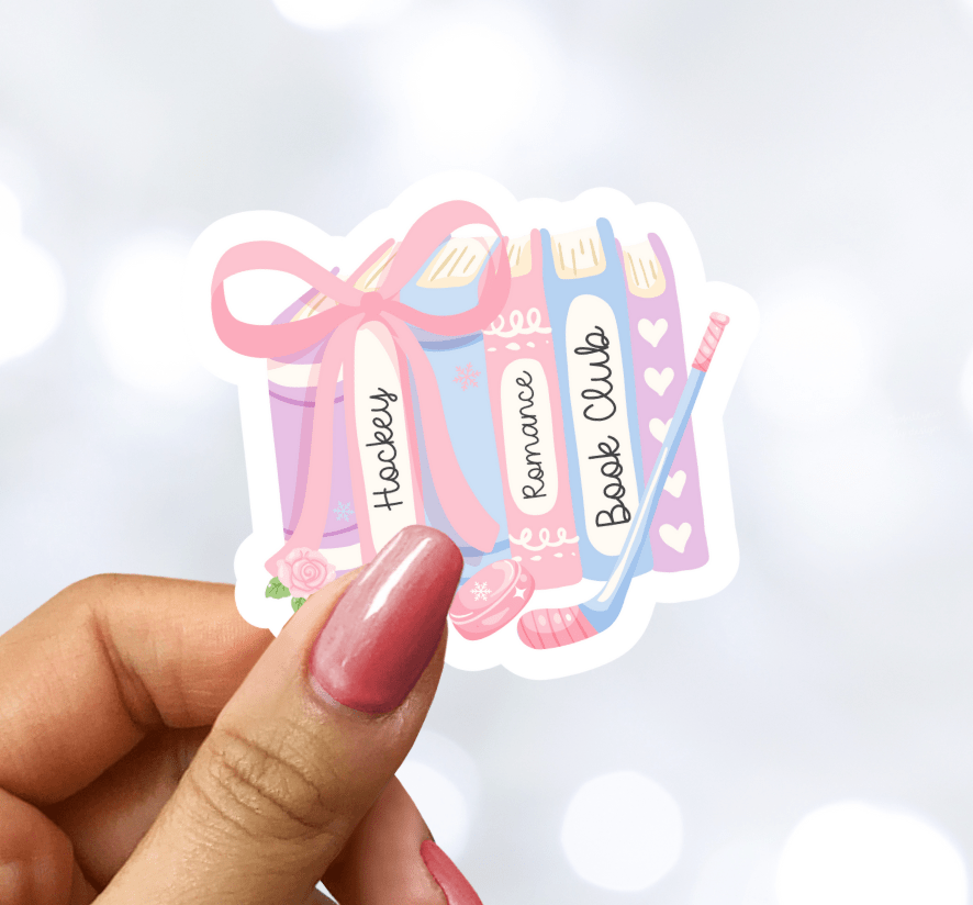 Hockey Romance Book Club Sparkle Vinyl Sticker – Durable Waterproof Bookish Decal - Pretty Petty Co