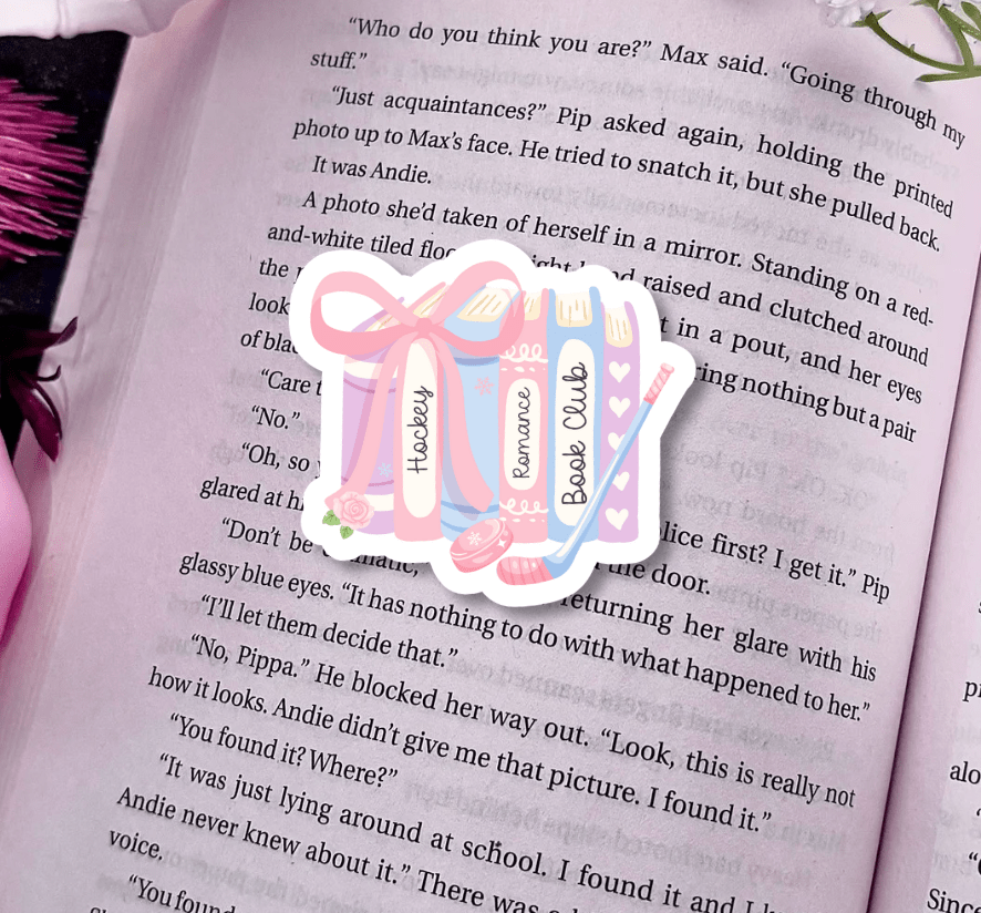 Hockey Romance Book Club Sparkle Vinyl Sticker – Durable Waterproof Bookish Decal - Pretty Petty Co