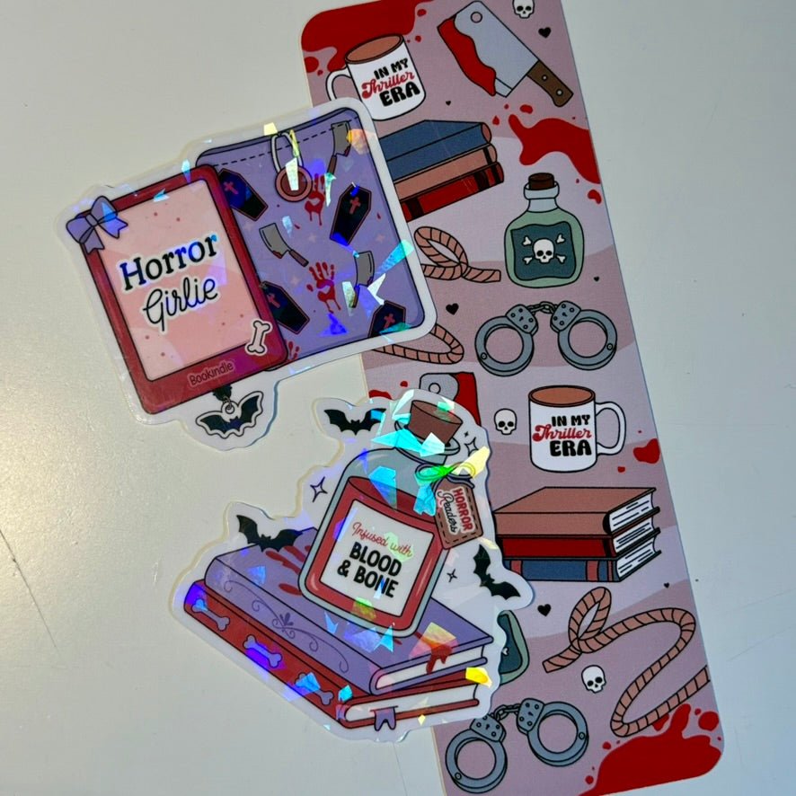Horror Girlie Stickers and Bookmark Bundle - Pretty Petty Co