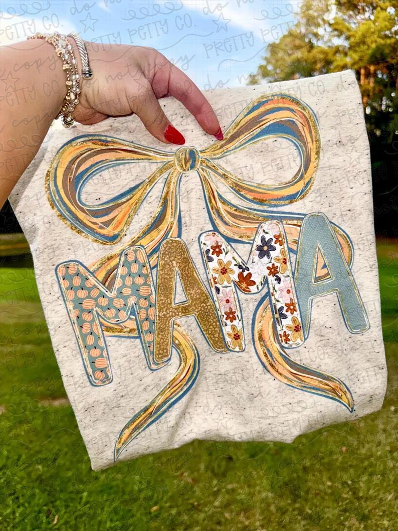 Fall Mama Graphic Tee | Retro Pumpkin Mama Shirt | Cute Autumn Mom T-Shirt