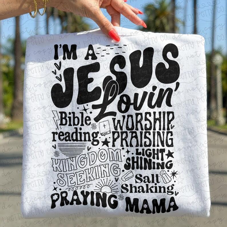 I'm a Jesus Lovin' Bible Reading Mama Graphic Tee – Christian Faith Mom Shirt