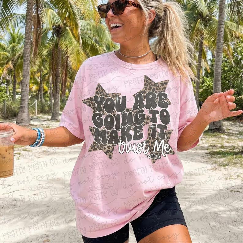 You Are Going to Make It – Christian Faith Leopard Star Graphic Tee