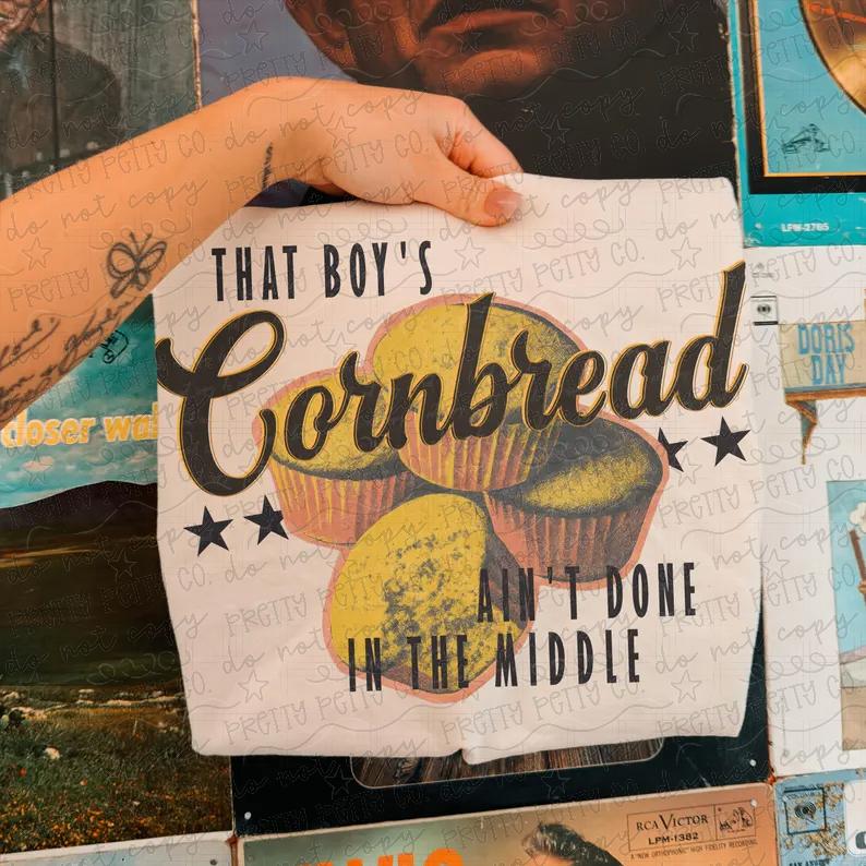 That Boy's Cornbread Ain't Done – Funny Southern Saying Vintage Graphic Tee