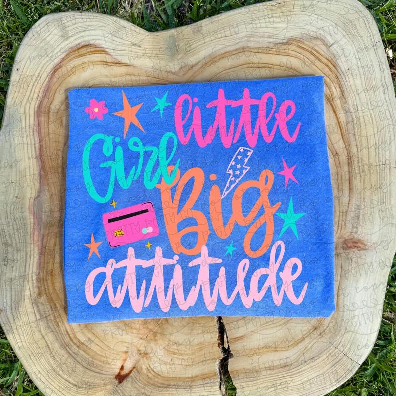 Little Girl Big Attitude Colorful Graphic Tee – Sassy Girls Youth Shirt