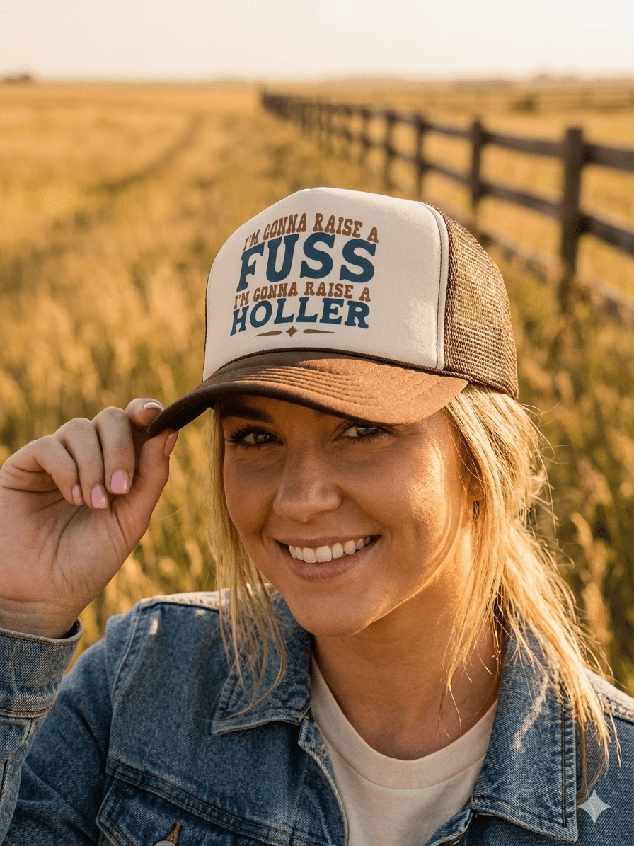 I'm Gonna Raise A Fuss Trucker Hat - Pretty Petty Co