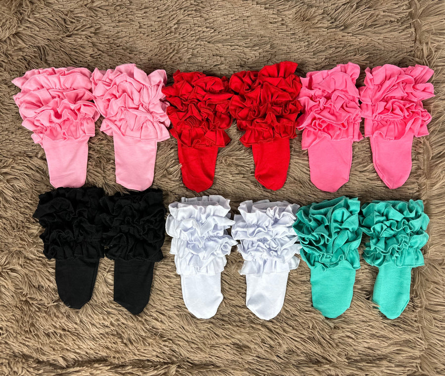 Ankle Ruffle Socks (Multiple Colors) - Pretty Petty Co